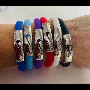 Unisex Nike Sport Silicone Wristbands Bracelet Stainless Steel Clasp Wit…